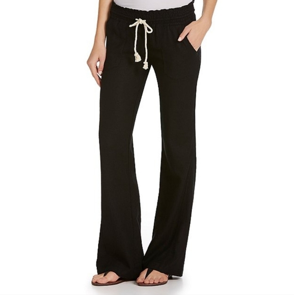 Roxy Pants - *not 4 sale* ROXY Oceanside Wide Leg Black Beach Pant